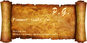 Pammer Györe névjegykártya